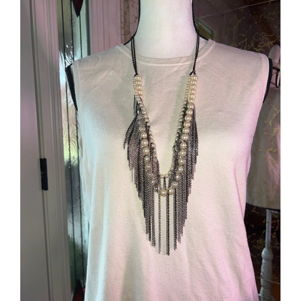 INC International Concept Pearl And Chain Necklace